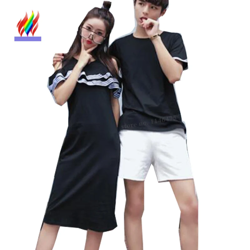 Matching Couple Clothes Lovers Cute Dresses Women Casual Summer Holiday