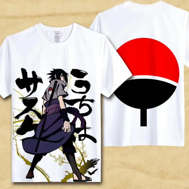 

Sasuke T-Shirt Men Tee Anime Naruto Uchiha Family Logo Sharingan Eye Symbol Cosplay T Shirts Akatsuki Itachi Tshirt