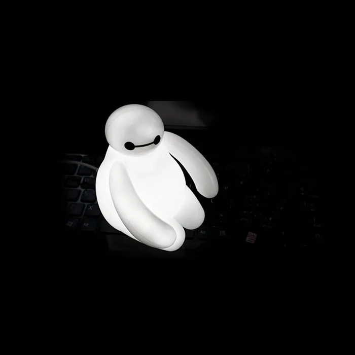 Большой Герой 6 мультфильм BayMax светодио дный светодиодный ночник Белый Милая настольная лампа спальня украшения удивительный подарок для