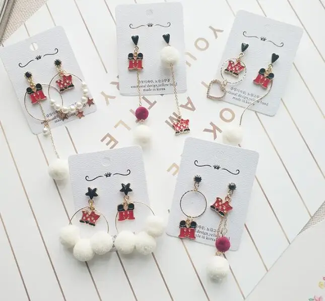 

New 1 pairs classic mickey minnie cute pendant Earings Women Girl lovely Children kids Lovely party Gifts