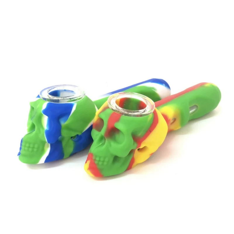 

Grinder Smoking Pipes Skull Silicone Tobacco Pipes Filter Pipes For Smoking Smoking Herb Dry Burning Grinder Smoke