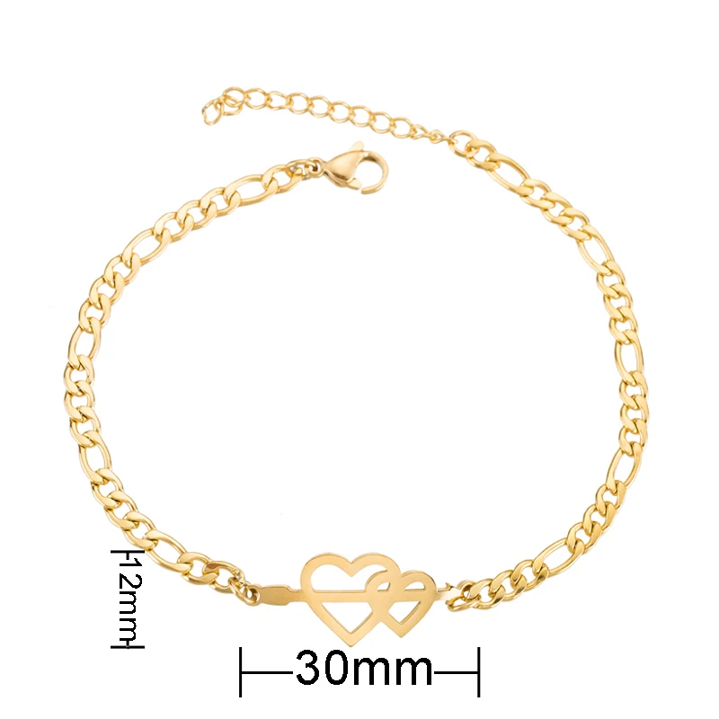 Yiustar модный браслет Сердце Браслеты для женщин крошечное сердце открытые браслеты для девочек ювелирные изделия из нержавеющей стали подарки - Окраска металла: Gold Bracelets154