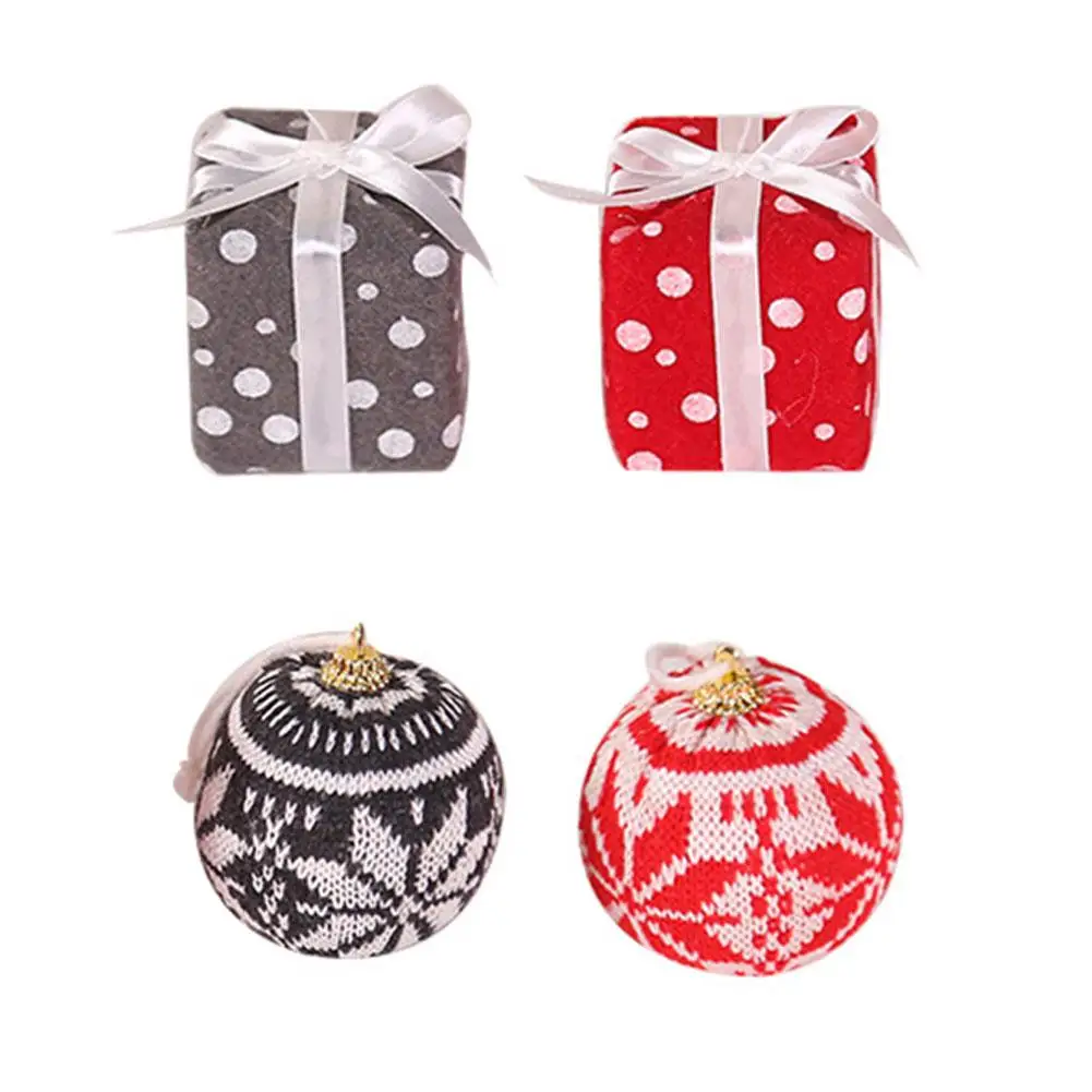 

Christmas Ornaments Dots Fabrics Decorations Cartoon Pendant Christmas Tree Accessories Dress Up Balls