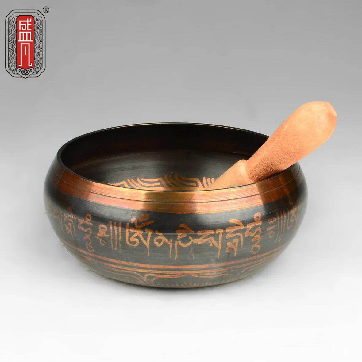 

The copper bowl Sheng fan Golden Buddha bowl Nepal Buddhist meditation practice manual fine copper bowl bowl chime