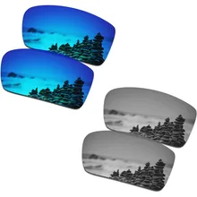 SmartVLT, 2 пары поляризованных солнцезащитных очков, Сменные линзы для солнцезащитных очков, защита коленчатого вала, голубой цвет и серебро, титан