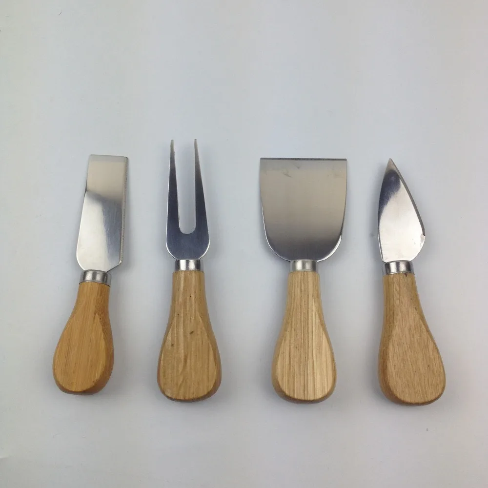 400PCS=100Set Knives Bard Set Oak Handle Cheese Knife Kit Kitchen