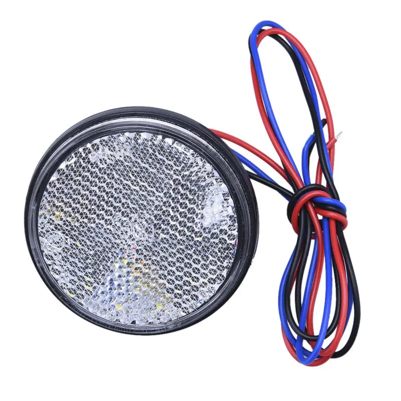 Авто Мото 24 SMD LED автомобилей мотоцикл фары лампы круглый Отражатели мотобайк светодиодные фонари красный, белый желтый свет 12 В