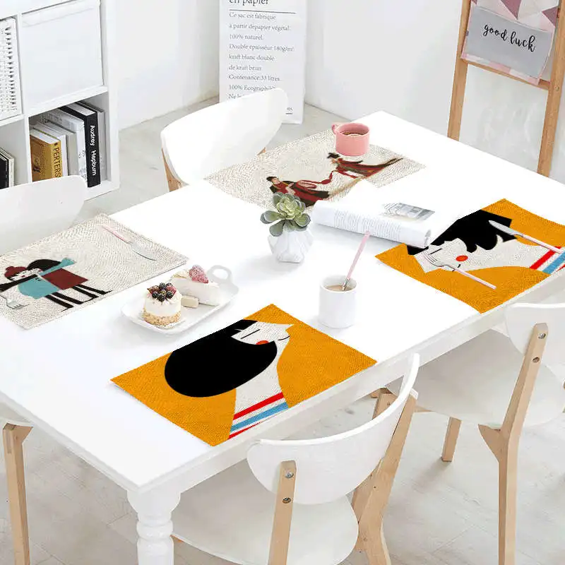 Китайская пара влюбленных горошек салфетка для стола черно-Бежевый полосатый коврик с буквенным принтом Роза коврик для стола декор обеденный зал дом
