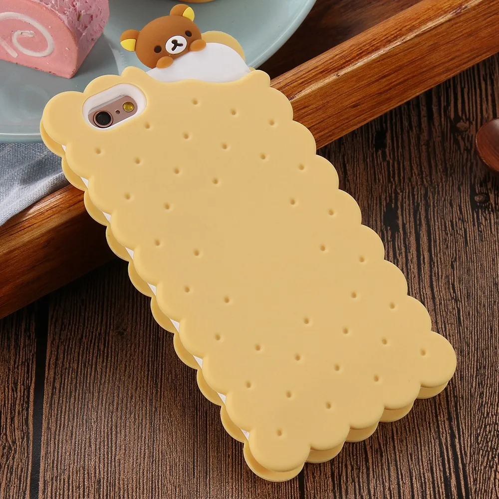 Phone-Cases-For-Apple-iPhone-6-6s-Plus-5-5s-Case-Cute-3D-Cartoon-Biscuit-Case