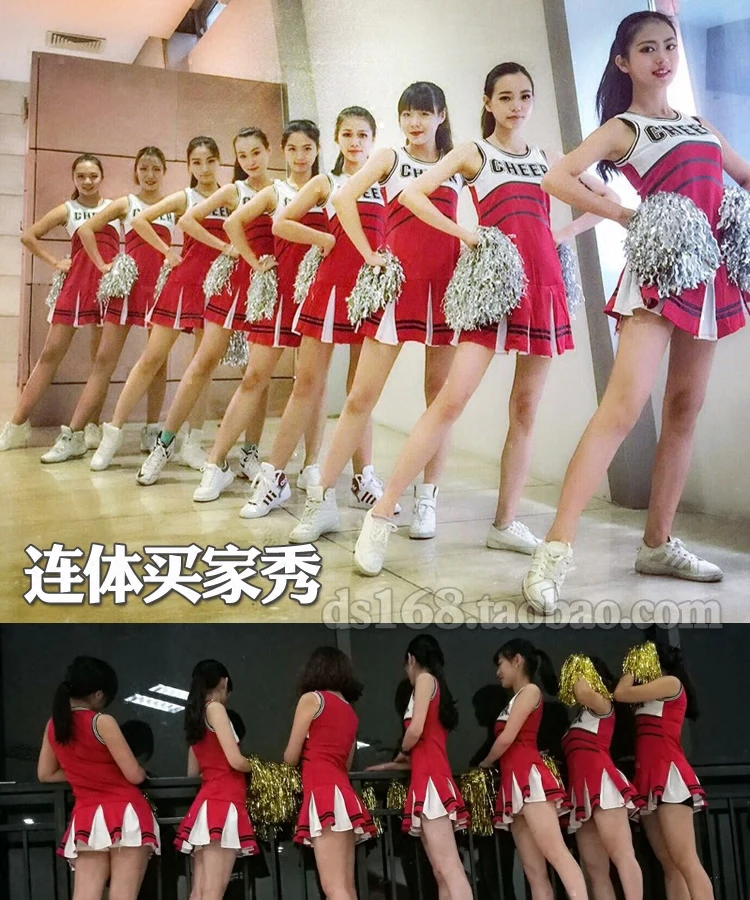 Корейский Японский Лидер продаж школа школьник Модный стильный костюм Болельщицы без рукавов болельщик форма Glee-стиль Чирлидинг платье
