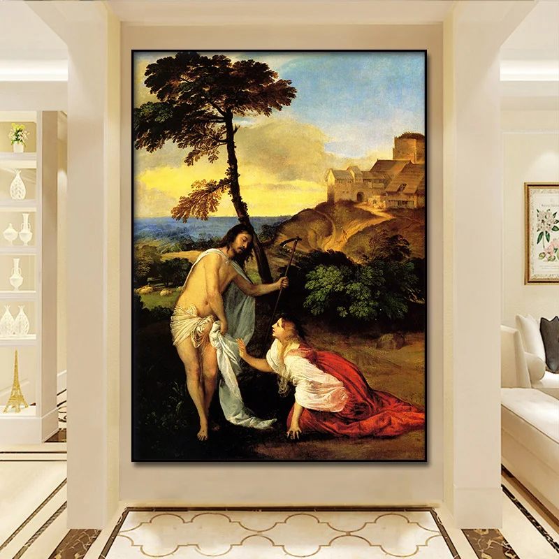 

World famous painting Titian Wecellio "The Dionysian Festival" wall art canvas painting poster print home decor for livingroom