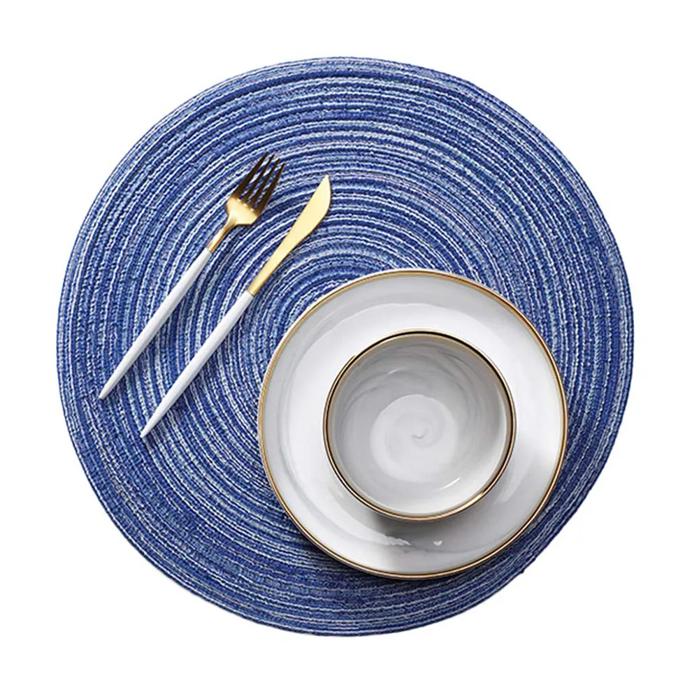 

Nordic Round Table Mat Anti Slip Drink Coaster Pad Insulated Dining Placemat Linen Ramie Mat Kitchen Tool for Home Decor