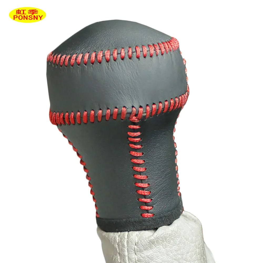 PONSNY Car Gear Covers Case for Citroen C5 Manual Shift Genuine Leather