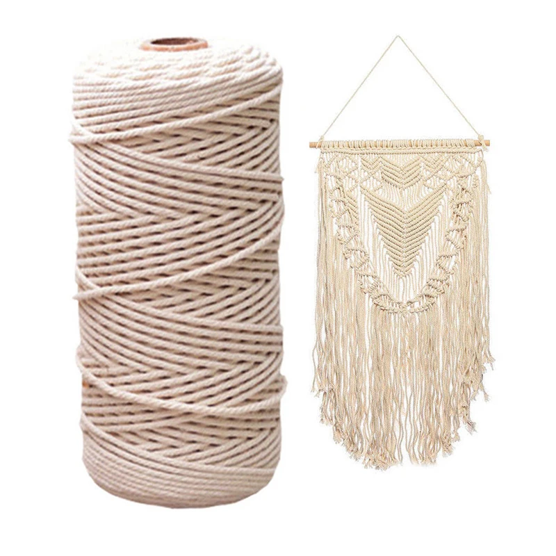

Natural Soft Cotton Cord Cotton Rope Thread Tapestry Braided Wire DIY Hand-woven Knitting Sewing Rope Bundle Cotton Rope