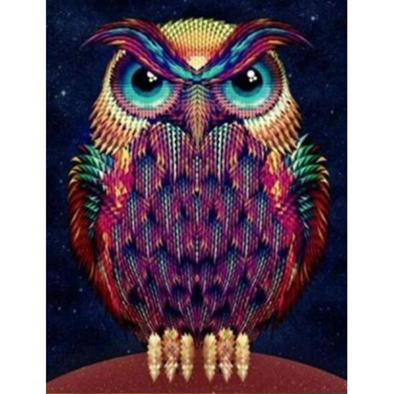Diamond Mosaic Bird Embroidery Full Owl Painting Cross Stitch Animals Picture Rhinestones Festiva Gift l915 | Дом и сад