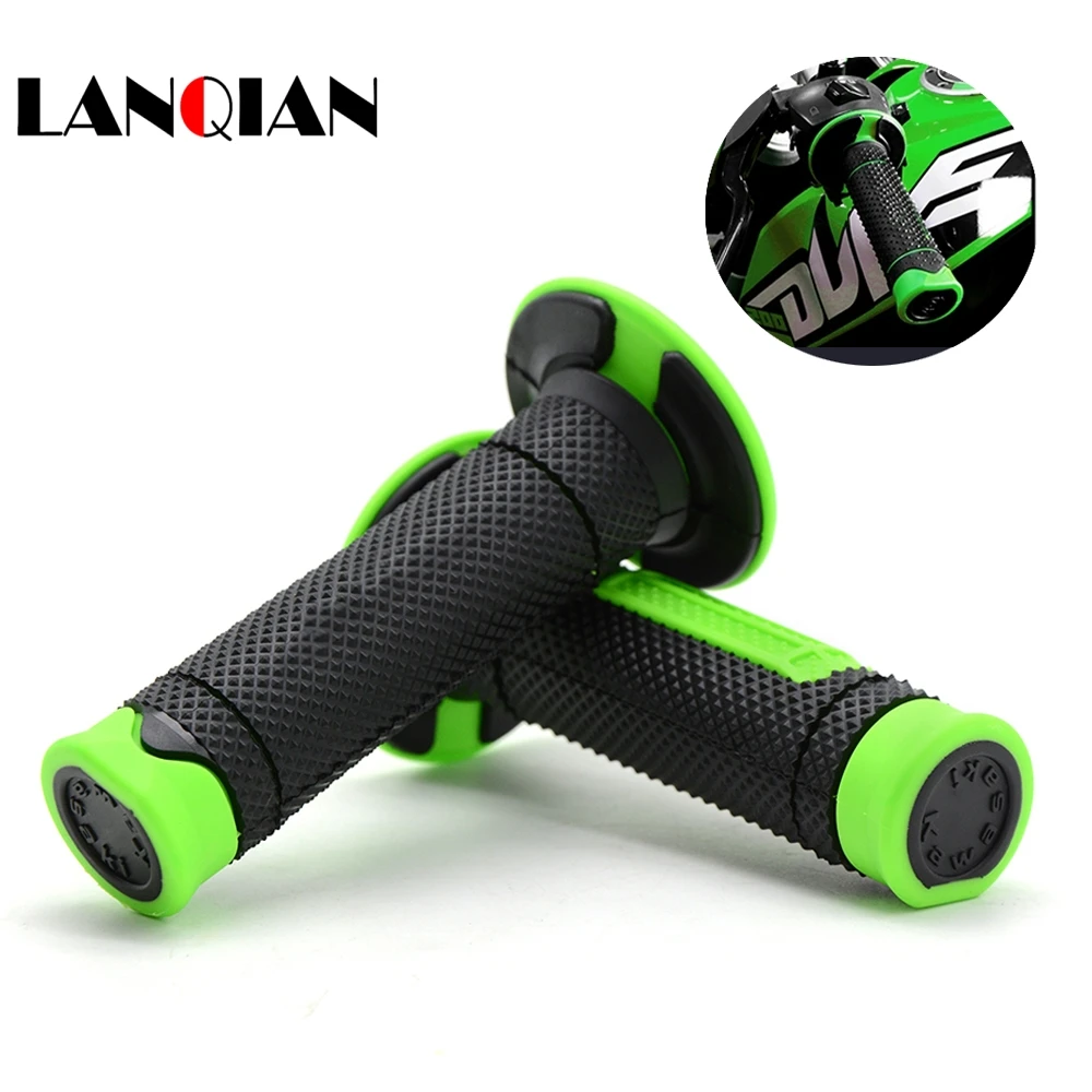 

Motorcycle Dirt bike Rubber Handlebar grips For Kawasaki KLX110 KLX140 KLX250 KLX400 KLX450 F L R S SF SR have Kawasaki Logo