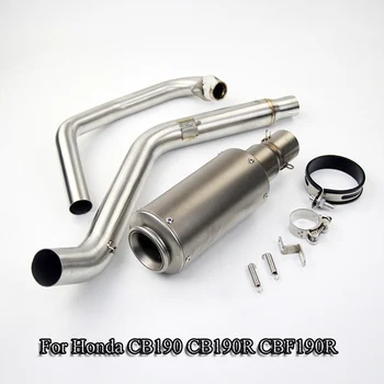 

Motorcycle Muffler Exhaust System Can Link Pipe Connecting 51mm Exhaust Tail Pipe For Honda CB190 CBF190R CB190R Slip On Modify