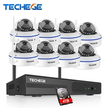 Techege 8CH HD 960P Wireless Camera CCTV System Wireless NVR Vandalproof Dome Camera Home Security System WIFI Surveillance Kit