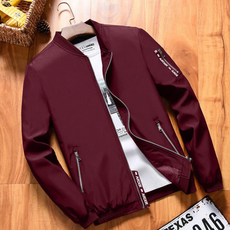 2019 Spring New Men's Bomber Zipper Jacket Male Casual Streetwear Hip Hop Slim Fit Pilot Coat Men Clothing Plus Size 4XL