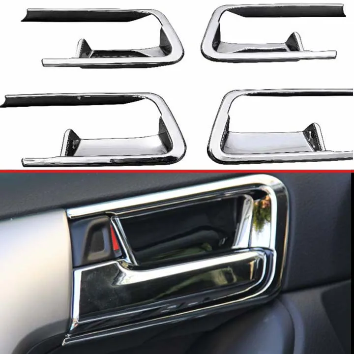 

For 2018 2019 Toyota LAND CRUISER PRADO 150 FJ150 Interior Door handle bowl Cover Inner Panel Trim ABS Chrome Car-Styling