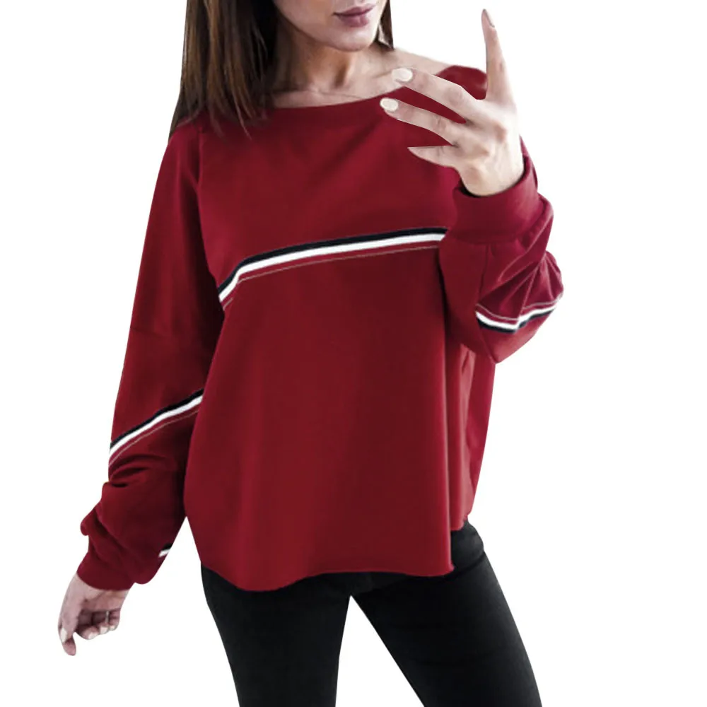 

2019 # Womens Ladies Casual Loose Long Sleeve Sweatshirt Pullover Tops Blouse