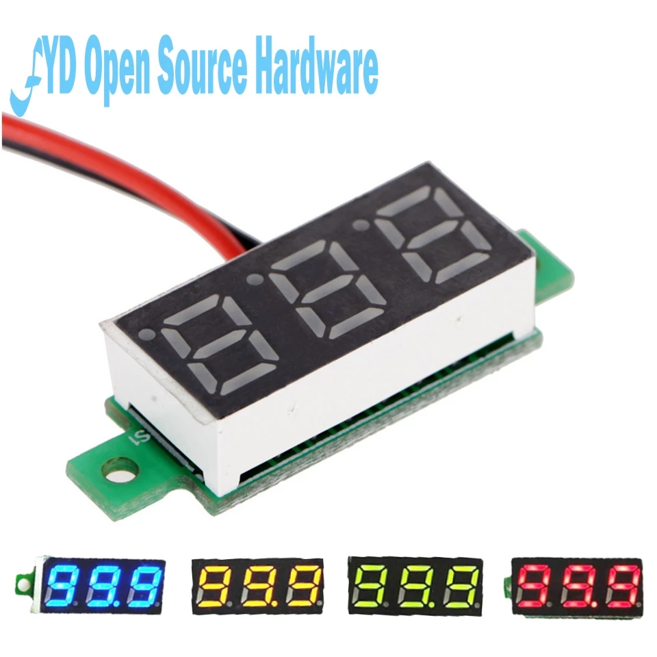 

Three-wire DC0-100V DC digital voltmeter head 0.28-inch LED digital voltmeter Adjustable