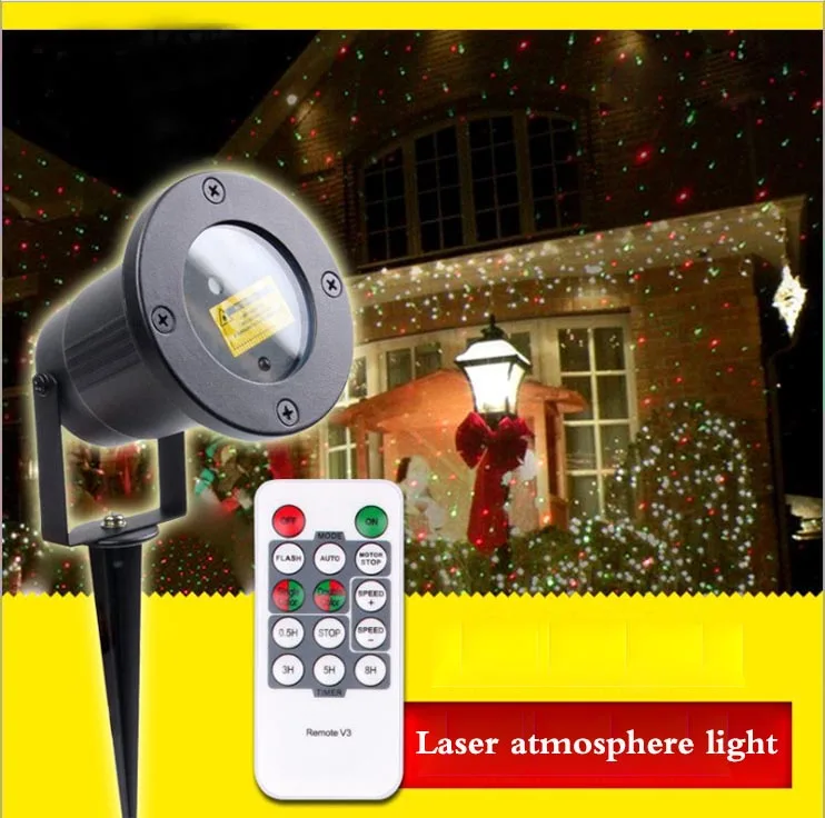 

Outdoor waterproof laser light dynamic remote control red and green sky stars Christmas courtyard garden Laser atmosphere light