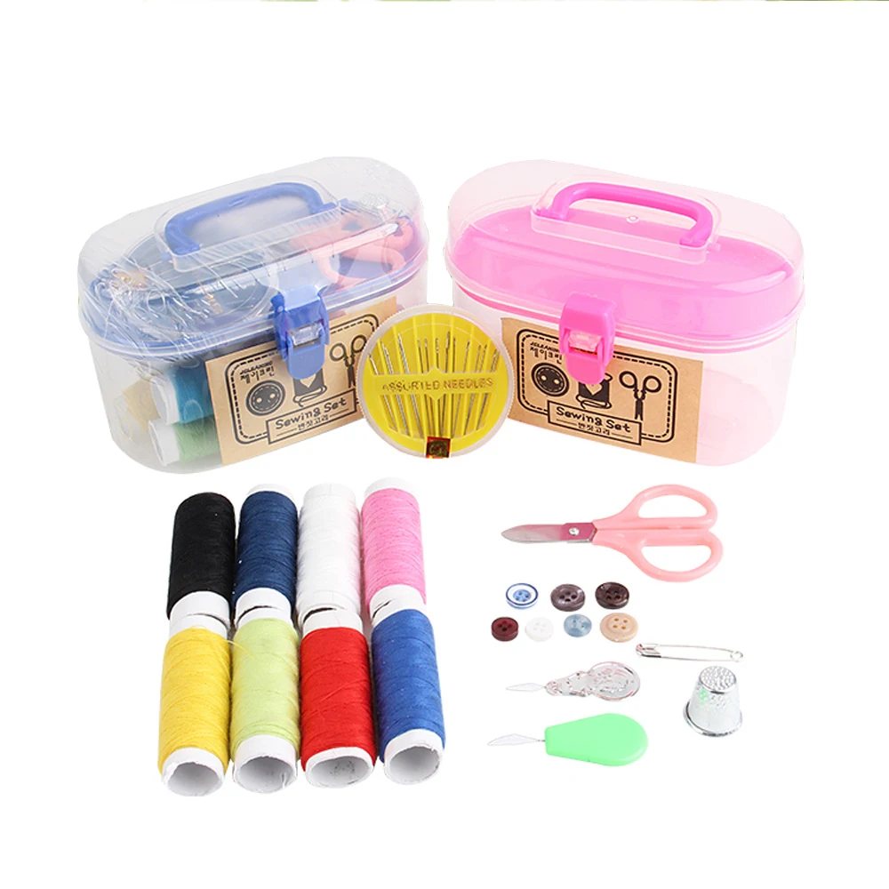 Household Supplies Portable Sewing Kit Travel Plastic Sewing Box Tool