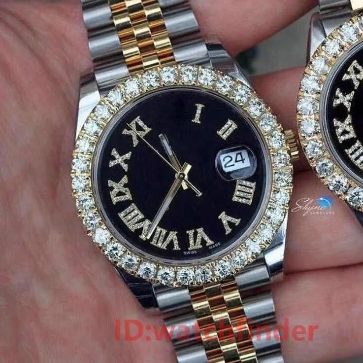 

Luxury Gold President Stainless Brand Iced Out Diamond Bezel Designer Mens Automatic 2813 Watch Wristwatches man Watches