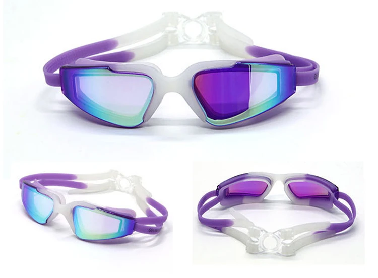 Покрытием гель силикона Анти-туман Плавание ming очки анти-УФ Регулируемый Плавание ming бассейна очки Для мужчин Для женщин Плавание Очки для взрослых