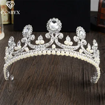 

CC Small Tiaras And Crowns Hairband Handmade Crystal Baroque Style Wedding Hair Accessories For Bride Engagement Jewelry zm64