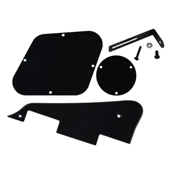 

Set of 1Ply Guitar Pickguard Black / Control Cavity Cover / Switch Cavity Cover / Black Bracket fit LP