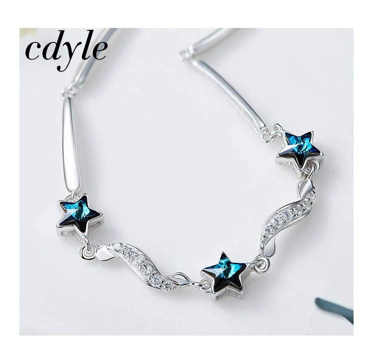 

Cdyle Bracelets Women Bracelet For Women Bangle Austrian Rhinestone S925 Sterling Silver Fashion Jewelry Elegant Chic Bijous New