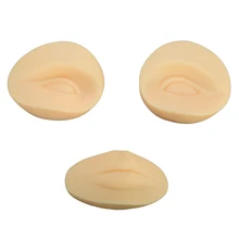 3D 2 глаза+ 1 губы тату практика макияж инструменты для татуировок Перманентная Кожа Замена Мягкий силикон для тренировки манекен формы