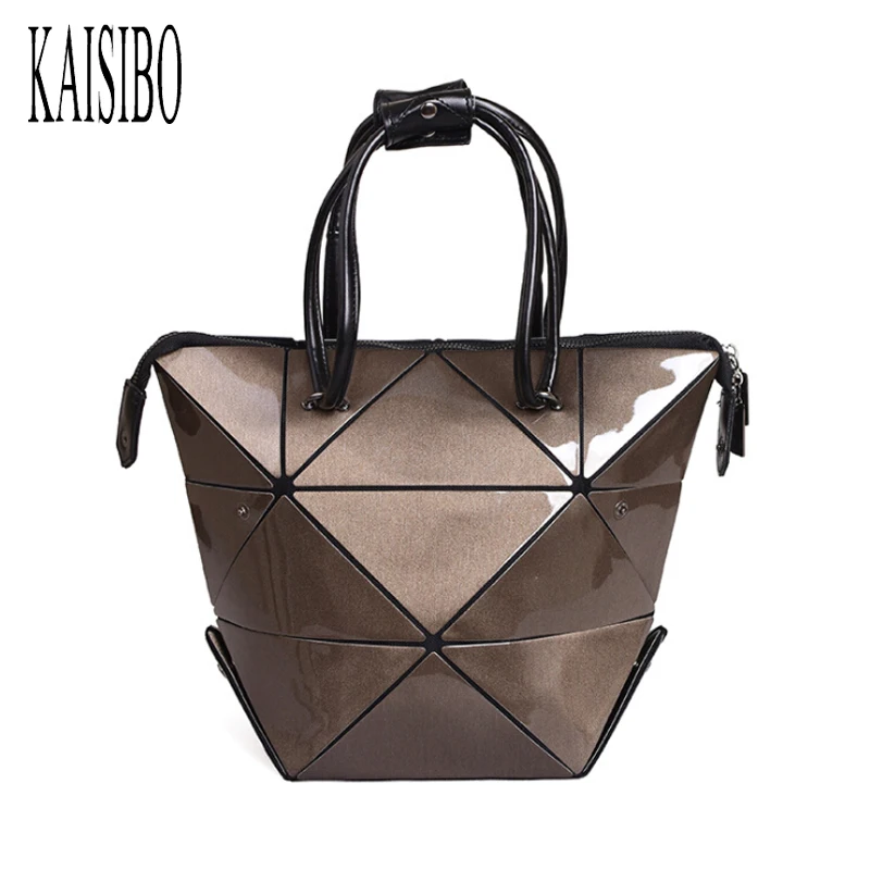 

KAISIBO Geometric Fold Over Bag Diamond Lattice Women Handbags Variety Modeling Female Shoulder Bag PVC Laser Lady Handbag