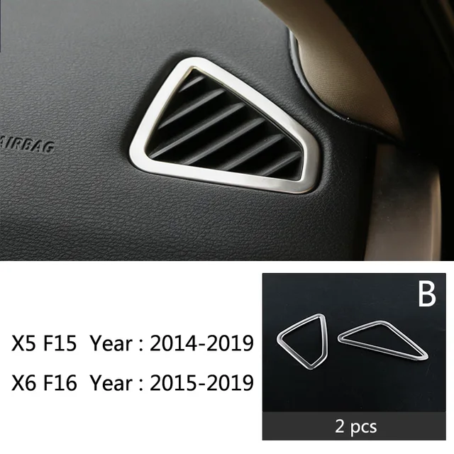 For BMW X5 F15 X6 F16 2015-16 Matt Chrome Dashboard Air Vent Trim cover