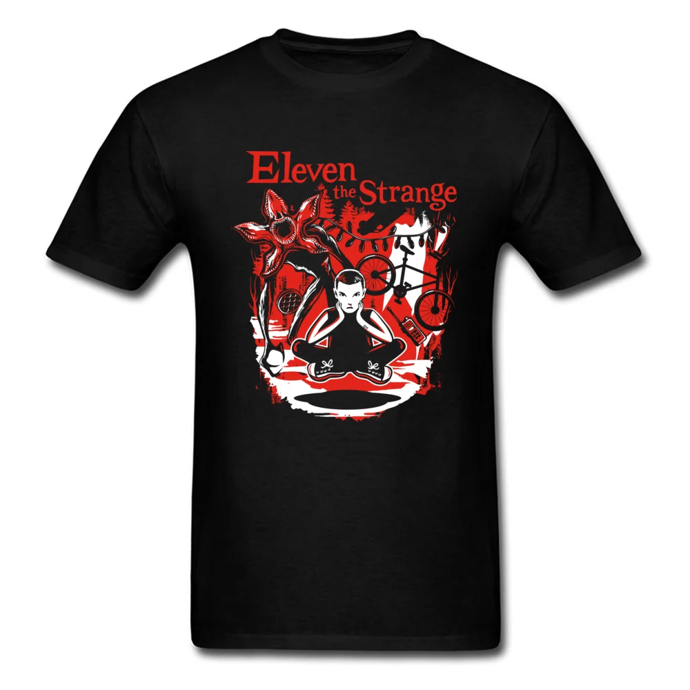 Eleven The Strange T Shirts Custom Short Sleeve 2018 New Fashion O Neck 100% Cotton Tops Tees Casual T-Shirt for Men Summer Fall Eleven The Strange black