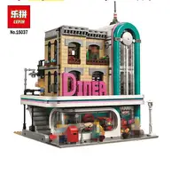 In Stock Lepin 15037 The Downtown Diner Set Genuine 2778Pcs Streetview Series 10260 Building Blocks Bricks Funny Toys DIY Gifts