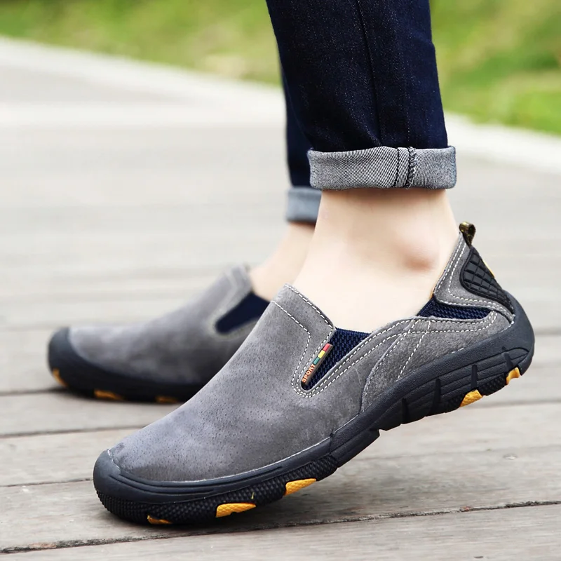 DESERT RAM Brand Non Slip Shoes Casual Shoes Genuine Leather Loafers Men Breathable Flats Men Waterproof Loafers Anti-Collision (17)