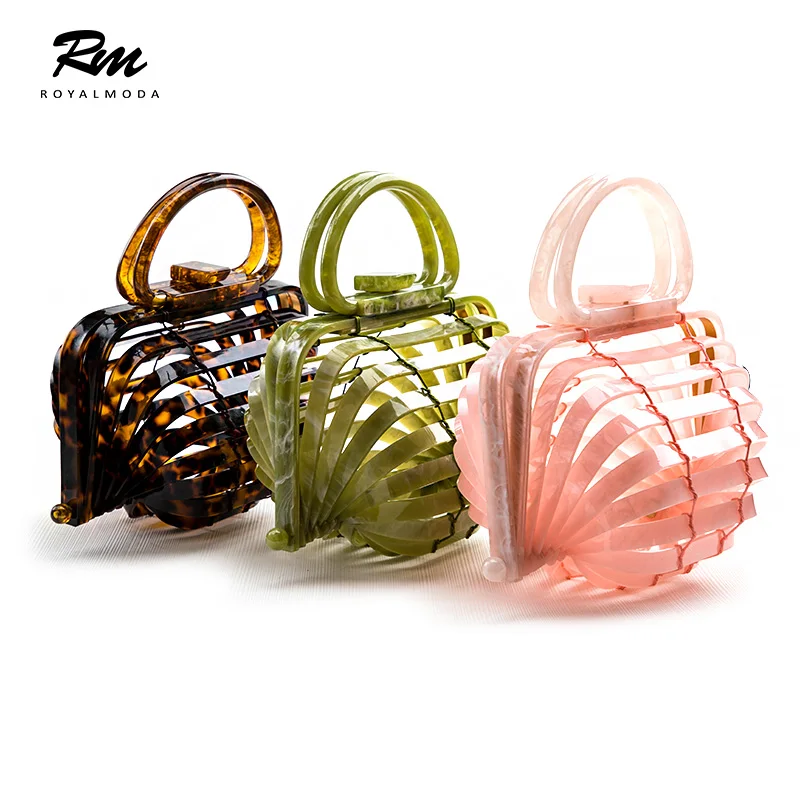 

2019 popular Cult Gaia womens beach bag Lilleth Clutch Collapsible Tote Bag Top Handle Handbag acrylic bags tortoise beach bag