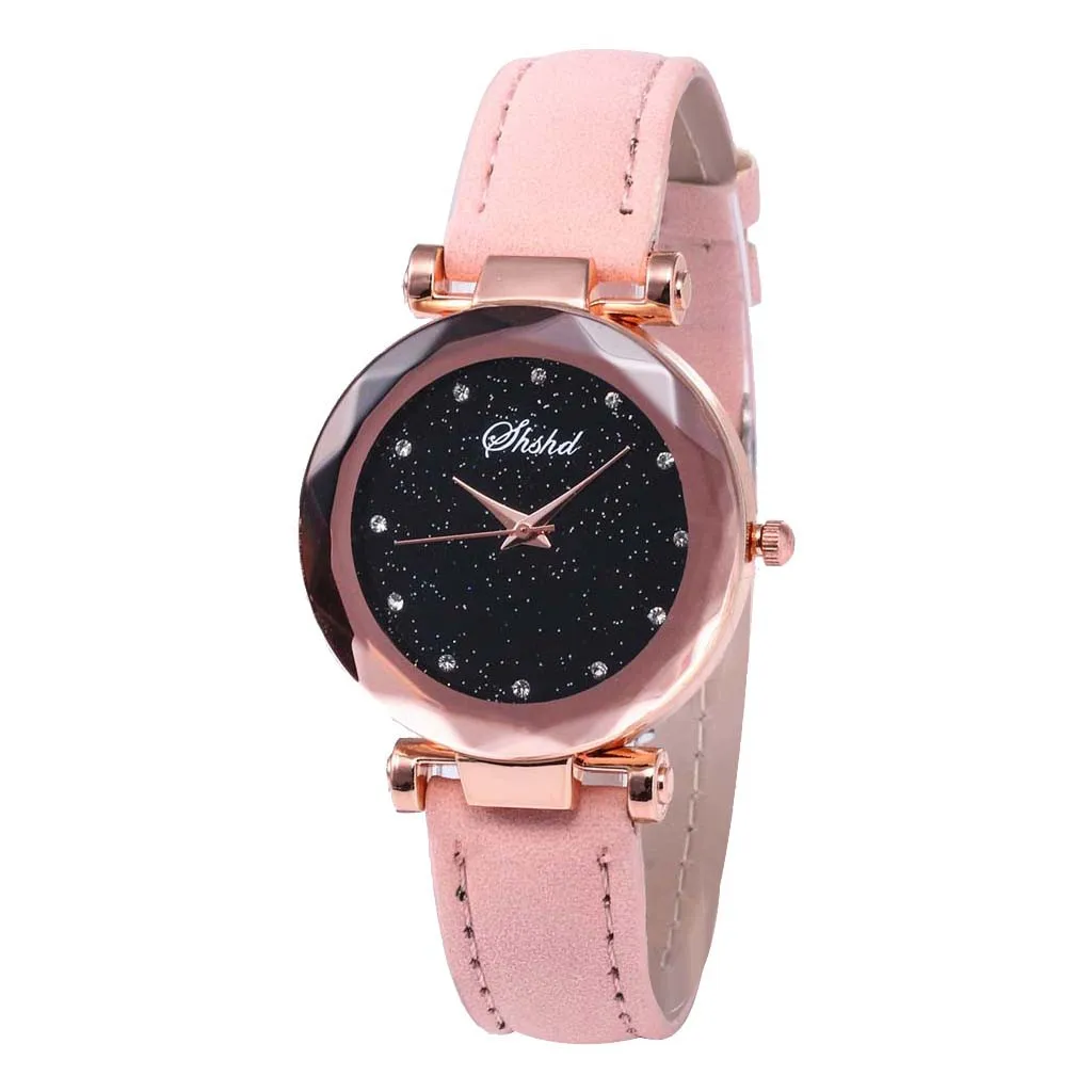 

Movement Night Flash Starry Sky Dial Stainless Steel Waterproof Creative Women Watches Diamond Elegant Ladies Quartz-watch A3