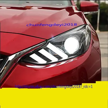 

1Pair HID Headlights LED Bi-xenon Head Lamps For Mazda 3 Axela 2014-2016