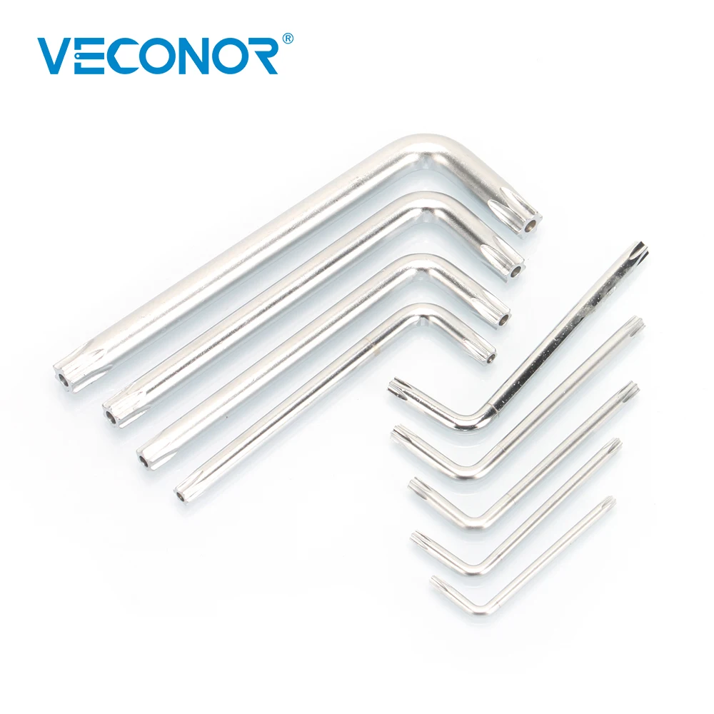 9Pcs Set Durable Metric Short Arm Torx Chrome Vanadium Key Star Wrench Hand Tool Screwdriver T10 T15 T20 T25 T27 T30 T40 T45 T50 - Image 2