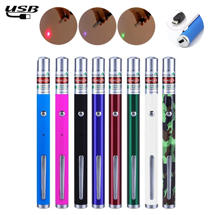 

USB Charging Laser Sight Pointer 5MW High Power Green Blue Red Dot Laser Light Pen Powerful Laser Meter 530Nm 405Nm 650Nm Green