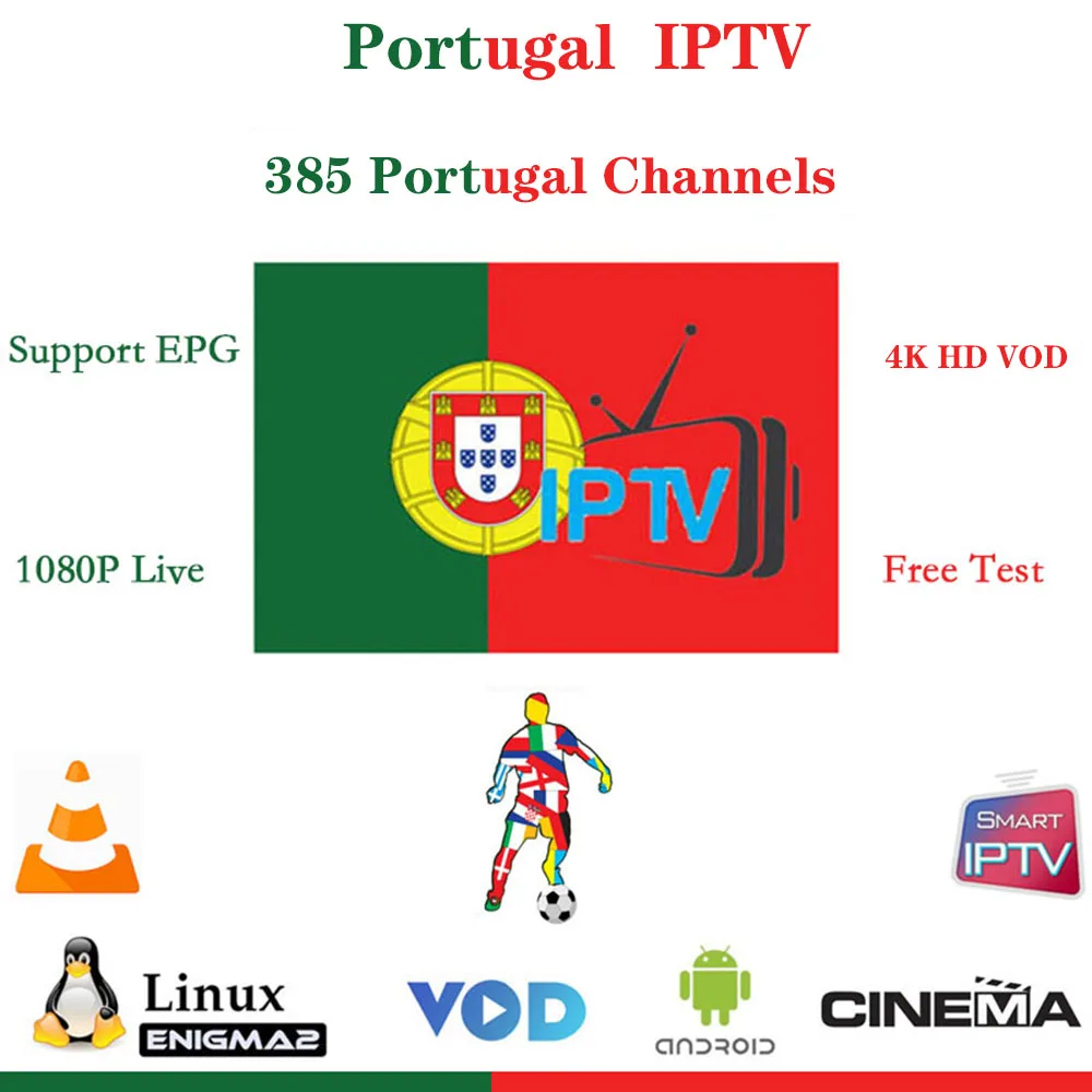 

Portugal IPTV M3U Subcription 6200 Channels 1800 HD VOD News Music Kids Adult Sport Cinema Support IPTV Box Android APK Enigma2