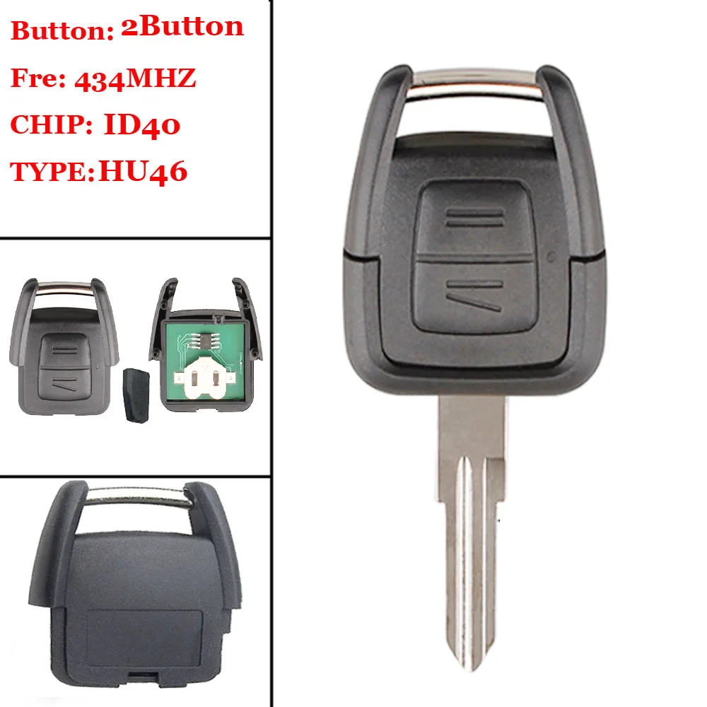 2 кнопки дистанционного ключа для OPEL/VAUXHALL автомобиля Vectra Zafira Omega Astra CE0682 433,92 МГц с чипом ID40