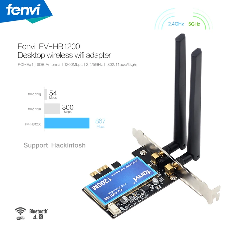 Настольный двухдиапазонный 1200 Мбит/с Bluetooth 4,0 PCI-E беспроводной WiFi адаптер 802.11ac Broadcom Wifi карта WLAN для MAC Hackintosh Windows