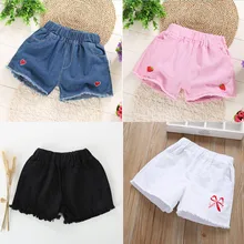 Модные летние джинсовые шорты для девочек; повседневные джинсы для маленьких девочек; детская одежда; джинсовые шорты для малышей; одежда для детей; брюки