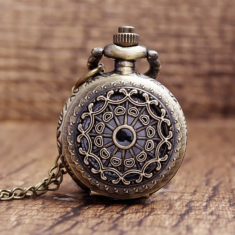 Spider  Hollow Pocket Watch High Quality Retro Style Bronze