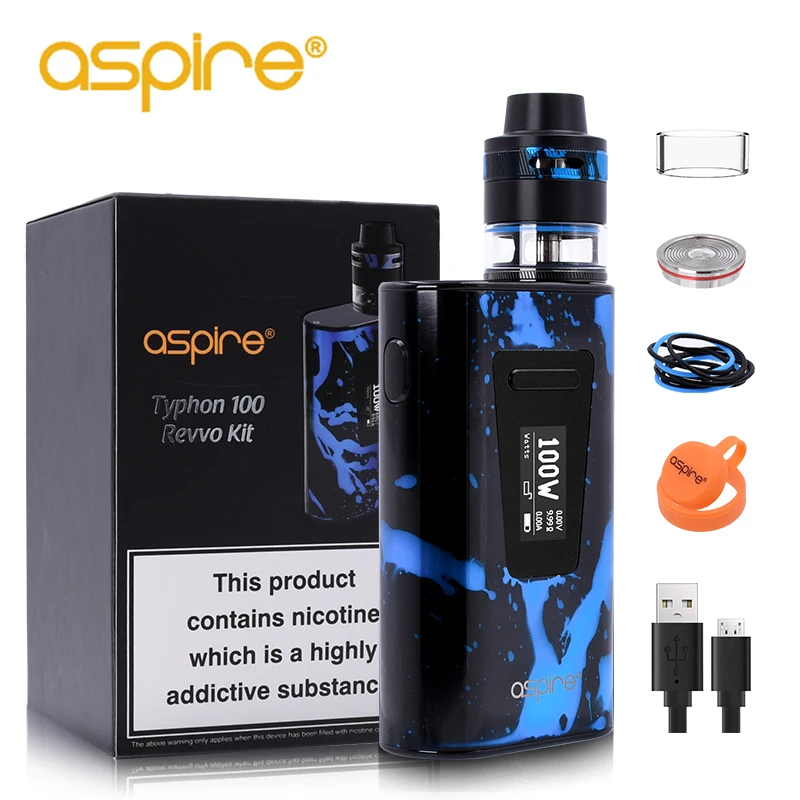 Electronic Cigarette Aspire Typhon Revvo 100W Vape Kit E Cig Device with 5000mah Built-in Battery and 2ML Revvo Atomizer Tank Electronic Cigarette Aspire Typhon Revvo 100W Vape Kit E Cig Device with 5000mah Built-in Battery and 2ML Revvo Atomizer Tank